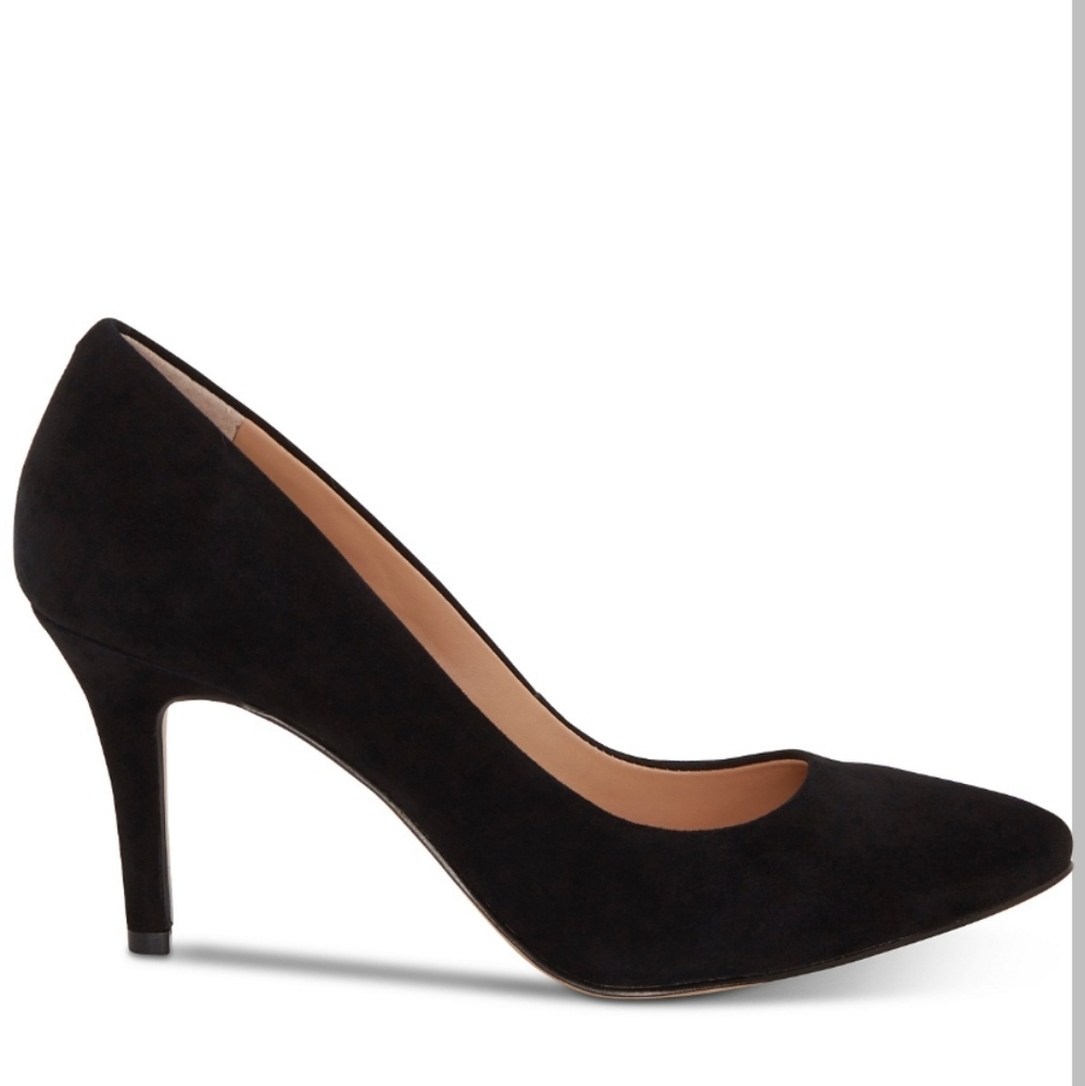 INC International Concepts Zitah Mid Heel Pumps Black Suede -10 - Picture 2 of 7